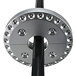 Patio Umbrella Light, SurLight 28 LEDs 110 Lumen, 3 Level Dimming Switch, 4 x AA Battery Operated, Adjustable Umbrella Pole Lights for Patio Umbrellas Camping Tents Outdoor Use Hiking Fishing (Silver)