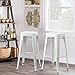 Furmax 30 Inch Metal Bar Stools - High Backless Stackable Kitchen Stools Set of 4 (Distressed White)