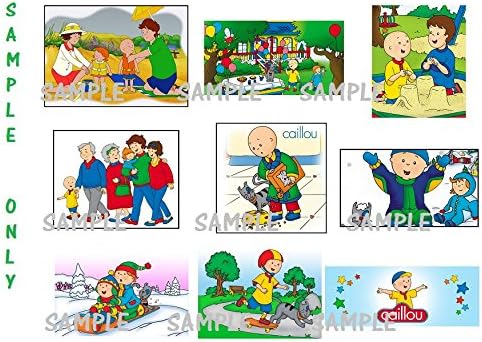 9 Caillou Inspired Stickers, Party Supplies, Favors, Labels, Birthday, Decorations