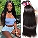 ALI JULIA Wholesale Malaysian Virgin Straight Hair Weave 3 Bundles 7A 100% Unprocessed Remy Human Hair Weft Extensions (8 10 12, Natural black color)