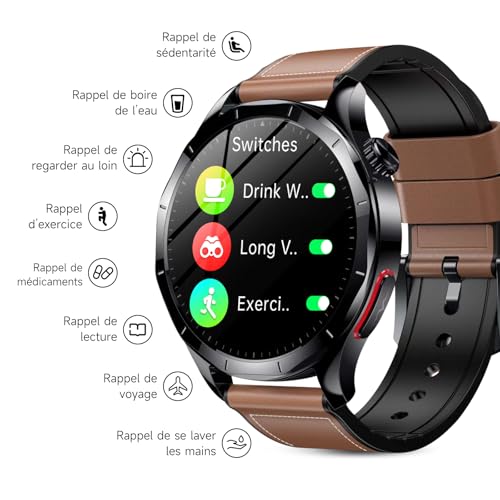 Lgnitek 2026 New Men's Smart Watch with ECG+HRV/Blood Pressure/IMC,1.43" AMOLED Smartwatch with SOS Function, 24/7 Heart Rate/SpO2/Sleep Monitor, IP68 for Android/iOS