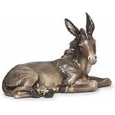 Roman 12.75" Brown Sitting Donkey Tabletop Nativity Figurine