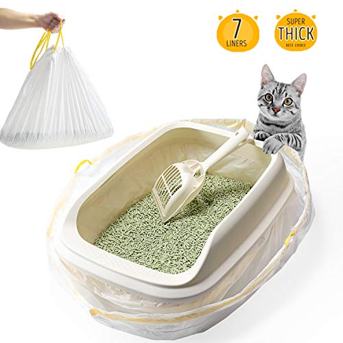 KONE Cat Litter Box Liners, Extra Durable Jumbo Drawstring Kitty Litter