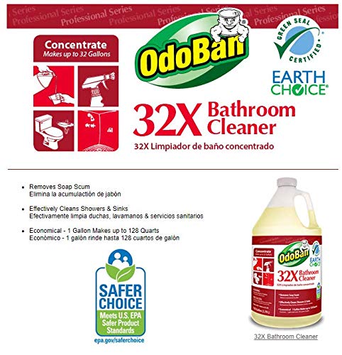 OdoBan Professional Cleaning 32X Bathroom Cleaner, 1 Gallon Concentrate ...