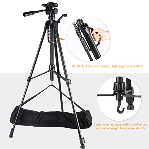 K&F Concept TL2023 Trepied Ultraleger Trepied Appareil Photo en Aluminium avec Sac Transport Hauter Maximum: 152cm trepied pour Camera DSLR Canon Nikon Sony Fujifilm Panasonic lumix Max: 3kg - Image 5