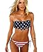 Leefi American Flag Fringe Tassel (2 Piece) Halter Padded Top And Bottom Bikini