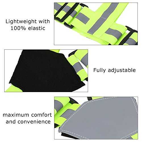 Nikou High Reflective Visible Strap Vest Reflective Gear Accessories for Safety Running Walking Jogging Cycling Motorcycle Highway Emergencies