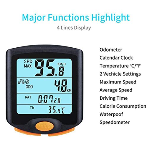 image for Quaanti Wireless Bike Cycling Bicycle Cycle Computer Odometer Speedome