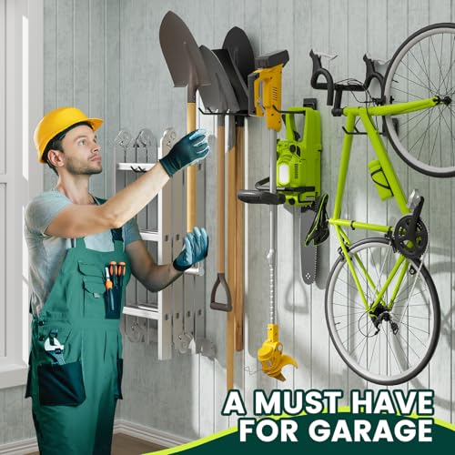 zacurter Garage Hook Garde Tool Wall Hager, Shed Orgaizer for Hagig Tool, 4 Pack Heavy Duty Hook for Shovel, Rake, Broom