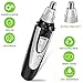 Nose Ear Hair Trimmer for Men Women, Electric Nostril Nasal Hair Clippers Trimmers Remover, Vacuum Cleaning System, IPX7 Waterproof, Mute Motor, Wet/Dry, Battery-Operated … (Black & Sliver)