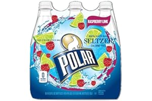 POLAR SELTZER Polar 100% Natural Calorie-Free Seltzer Water, 500ml (16.9oz) Bottles (Raspberry Lime, Pack of 24)