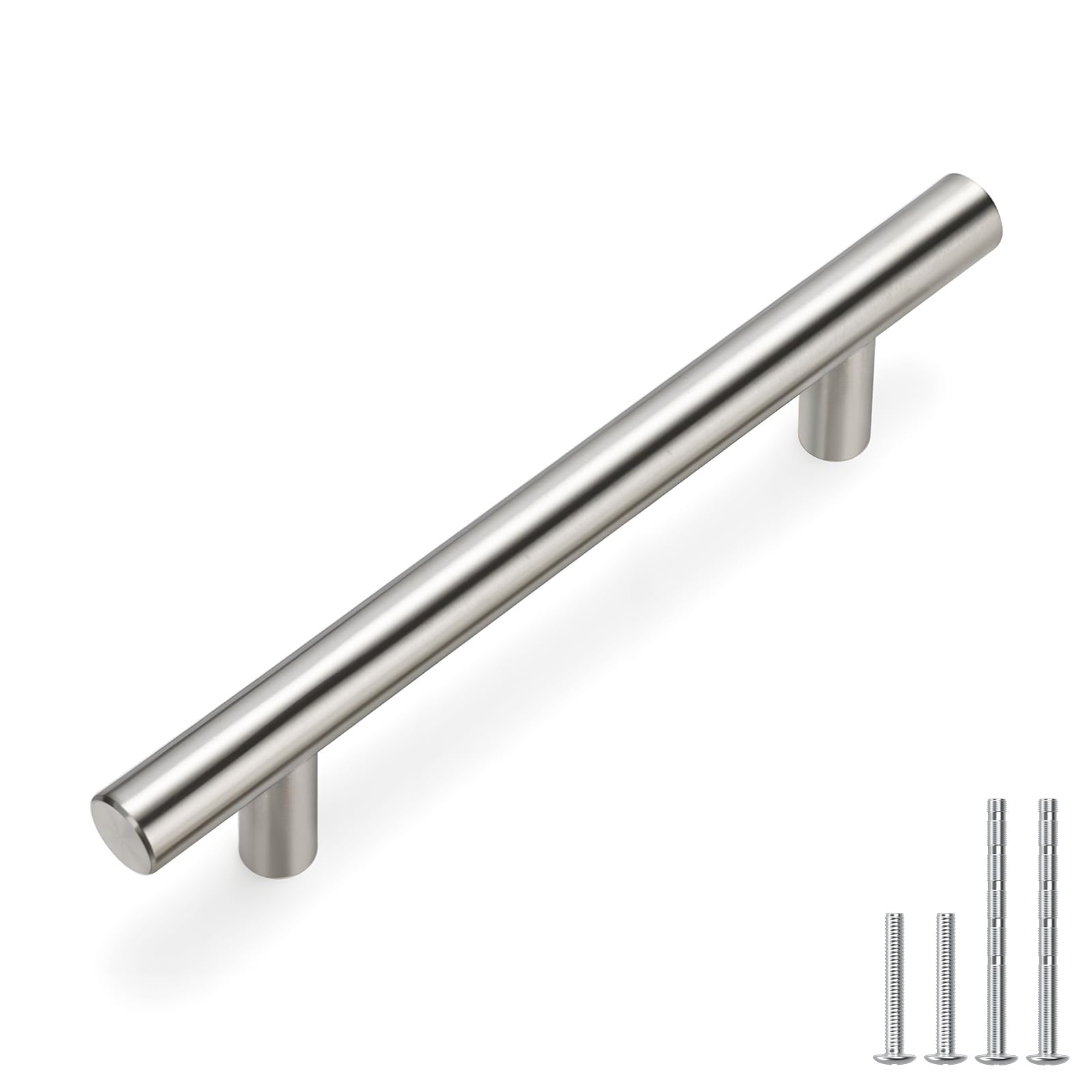 homdiy 50Pack Cabinet Handles Brushed Nickel Cabinet Pulls 3-3/4in Hole Center - HD201SN Kitchen Hardware for Cabinets Sliver Cabinet Hardware Pulls for Bathroom, Bedroom,Wardrobe Image