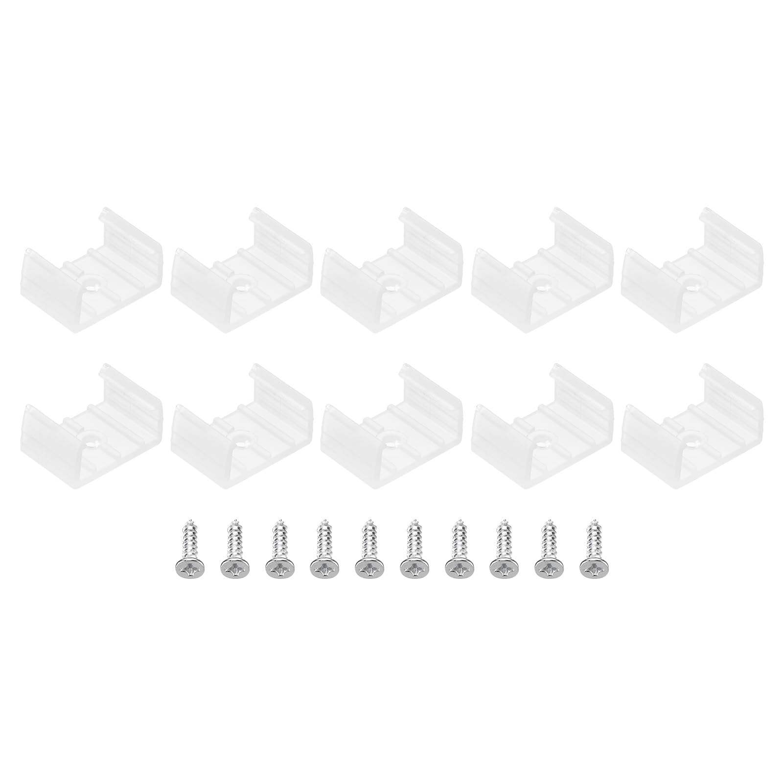 PATIKIL LED Strip Light Clips, 40 Pack Mounting Bracket Fixing Clips Plastic Clamp Holders with Screws for 18mm-20mm Neon RGB Light Cable Ribbon, Translucent