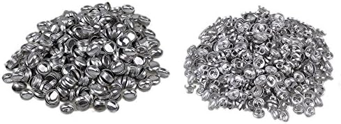 BOPU Silver 9mm Dia Metal Fabric Covered Cover Buttons 16L Aluminum Flatback Self Cover Buttons DIY (Pack of 500)