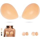 PHODIL Sticky Bra Push Up, Adhesive Bras,Backless Silicone Bra for Women with Nipple Covers