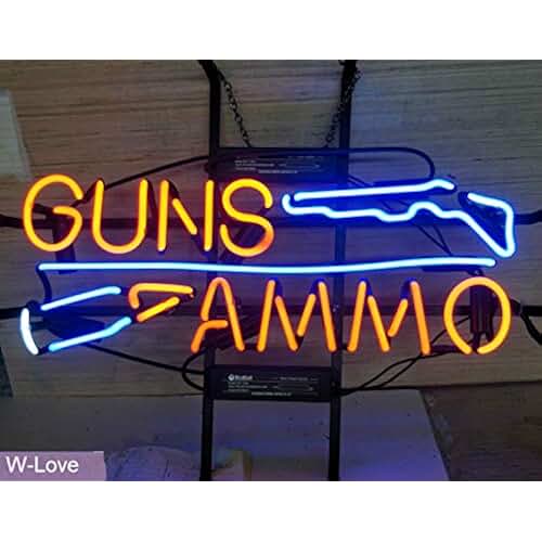 gun neon sign