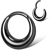 MOQIKAKA16G 8mm Septum Rings - Stainless Steel Segment Nose Rings for Women Men - Hinged Segment Nose Helix Cartilage Clicker Hoop Earrings for Daith Rook Tragus Piercing