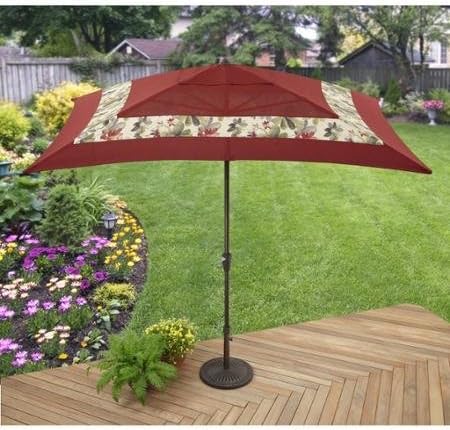 Amazon Com Better Homes And Gardens Sarona Outdoor Umbrella Red Rust Proof Aluminum Frame Uv Treated Garden Outdoor