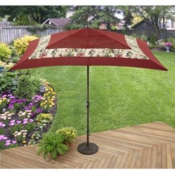 Better Homes and Gardens Sarona Outdoor Umbrella, Red, Rust-Proof Aluminum Frame, UV-Treated