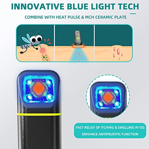 Vibis Insect Bite and Sting Relief, Rechargeable Bug Bite Itch Relief Thing Fast Symptom Relief for Mosquito Bites, Chemical-Free Treatment Natural Relief from Bug and Mosquito Bites Itching - Grey