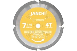 Janchi 7-1/4 Inch 4T PCD Tip Hardie Fiber Cement Circular Saw Blade with 5/8-Inch DMK Arbor, Polycrystalline Diamond Tipped Teeth Saw Blade for Laminate Flooring