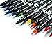 KINGART PRO Dual Twin-Tip Brush Pens, Set of 24 Unique & Vivid Colors, Watercolor Markers with Flexible Nylon Brush Tips, Professional Watercolor Pens for Painting, Drawing