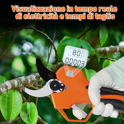Tijeras de Podar Electricas Inalámbricas de 50 mm - tijeras de podar bateria progresivas con 2 baterías recargables de 21V 2000mAh y juego de cuchillas de repuesto