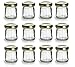 Nakpunar 12 pcs, 1.5 oz Mini Glass Jars with Gold Lids - MADE IN USA - For Jam, Honey, Wedding Favors, Shower Favors, Baby Foods, DIY Magnetic Spice Jars