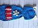 CX-Queen Baby Photography Prop Costume Crochet Knitted Captain America Outfit Blue