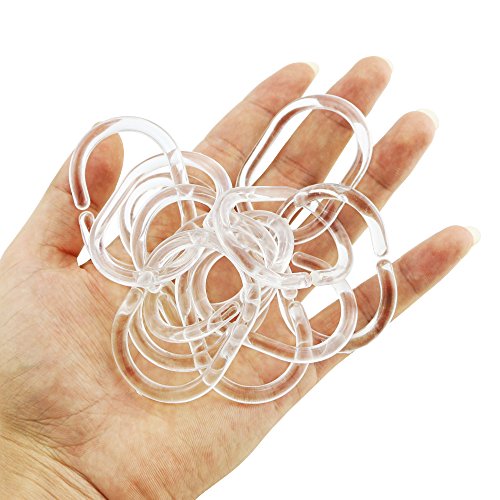 Weoxpr 48 Pack Clear Plastic Shower Curtain Rings Hooks for Bathroom Shower Window Rod