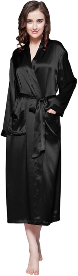 maxi silk robe