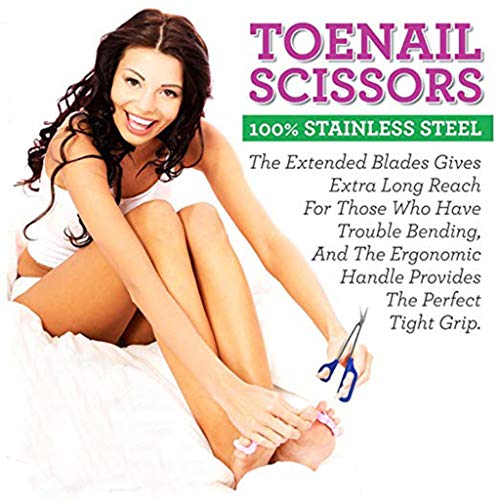 Puyujin Long Handle Toenail Scissor , Scissors Long Handle Nail Clippers Toenail Toe Ergonomic Care Pedicure Cutter, Perfect Ergonomic Design, Easy Reach Handle Unique Design Elderly Cuticle Scissor