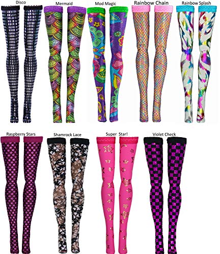 Metallic Print Doll Stockings for Barbie - Francie - Skipper - Made to Move - Silkstone - Curvy - Tall - Petite