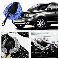 [2019 Upgrade] Wemaker Multi-Functional Car Dash Duster Interior & Exterior Cleaning Dirt Dust Clean Brush Dusting Tool Mop Gray car Cleaning Products Brand New (Blue)