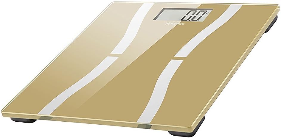 Bathroom Scale, X-Sense Digital Body Weight Machine Tempered Glass with Step-on Technology and Large LCD Display