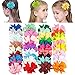Avando Boutique Grosgrain Ribbon Pinwheel Hair Bows Clips for Baby Girls Teens Toddlers Kids Children Set of 40