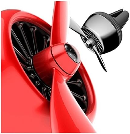 Propeller Airforce Series Spinner Model 2 - Real Metal - Car Interior Vent Clip Air Freshener Odor Neutralizing Scent - Signature Perfume - Red (Feu de Bois)