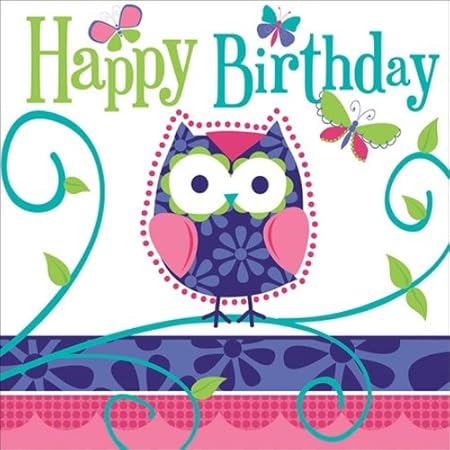 Creative Conversion Chouette Copine Joyeux Anniversaire Serviettes De Lunch 16 Compte Amazon Fr Cuisine Maison