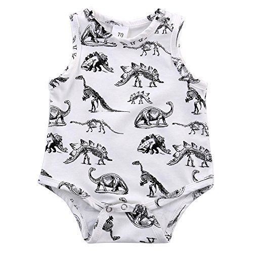 LUNIWEI Infant Kids Baby Boy Girl Dinosaur Print Jumpsuit Romper Outfits