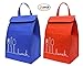 Earthwise Insulated Lunch Bag Tote Box - Fully Lined WATERPROOF interior w/WATER BOTTLE HOLDER (2 Pack)