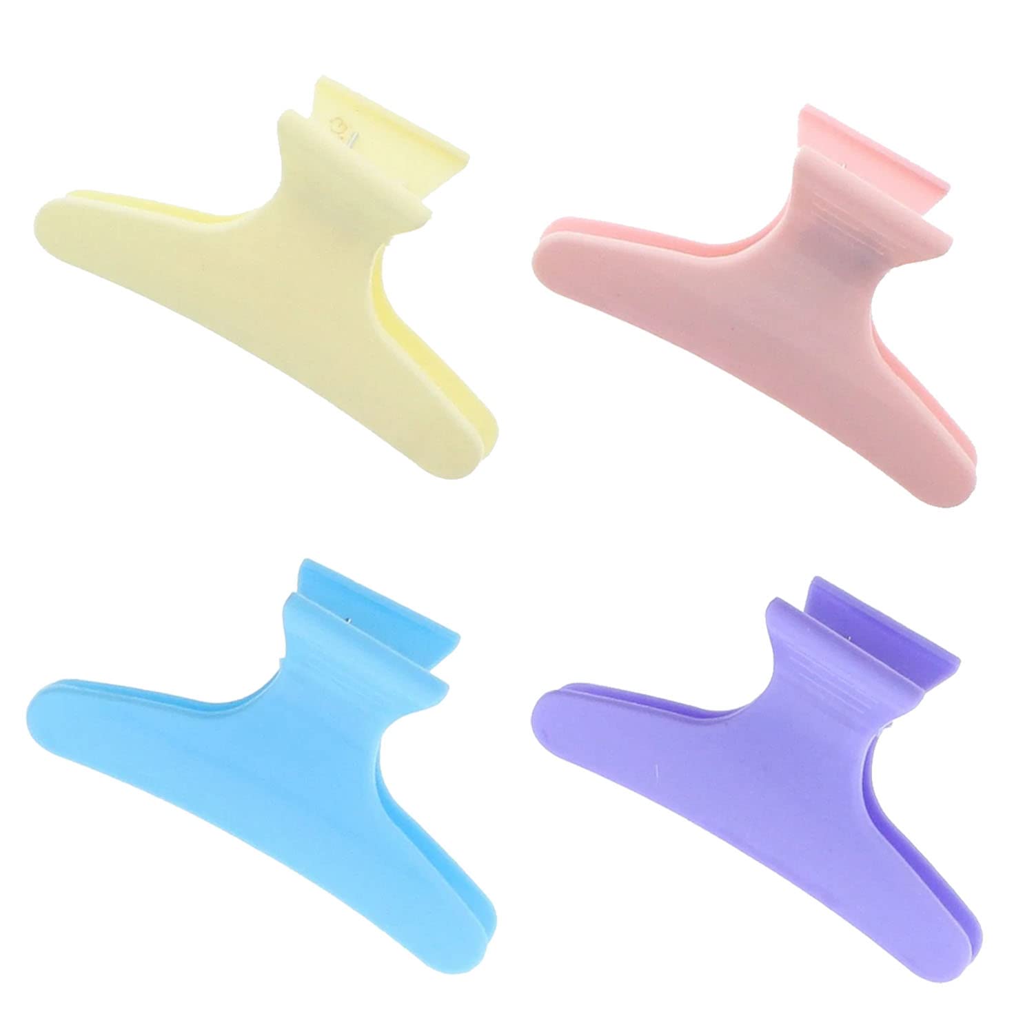AKH® 4 Psc butterfly hair Clips | 3.15" Hair Claw Clips | Butterfly Hairdresser Clamps | Sectioning Clip for Saloon | Hair Styling Accessories for Women and Girls | Butterfly Hair Claw (Pastal)