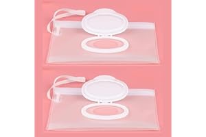 JINSHINING 2Pcs White Baby Wipe Case Travel Holder Keeps Wipes Moist Set of Wet Diaper Wipes Holders Cases Portable Travel On The Go Refillable Dispenser Container Waterproof Wipe Container with Sealed Diapering