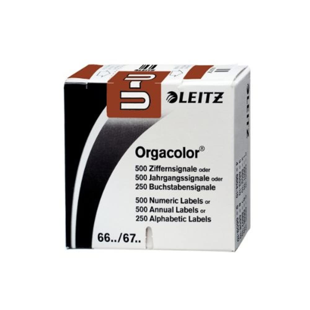Leitz Orgacolor 66301000 Alphabetic Labels U 250 Pieces Brown