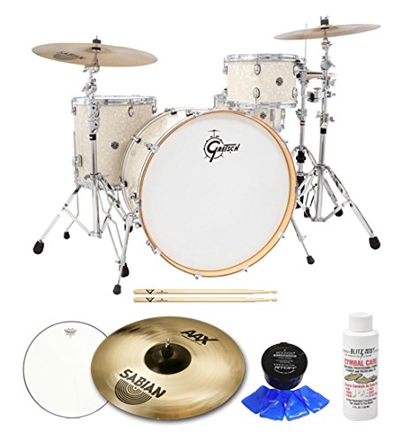 Gretsch Drums Catalina Club CC1-R444-VMP 4-Piece Drum Shell Pack Bundle, Vintage Marine Pearl