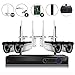 CamView 4CH 720P Wireless Security CCTV Surveillance System WiFi NVR Kits, 4CH 1.0MP Wireless WiFi Indoor/Outdoor IP Cameras, Audio Plug, P2P, 65FT Night Vision, 1TB HDD Pre-Installed