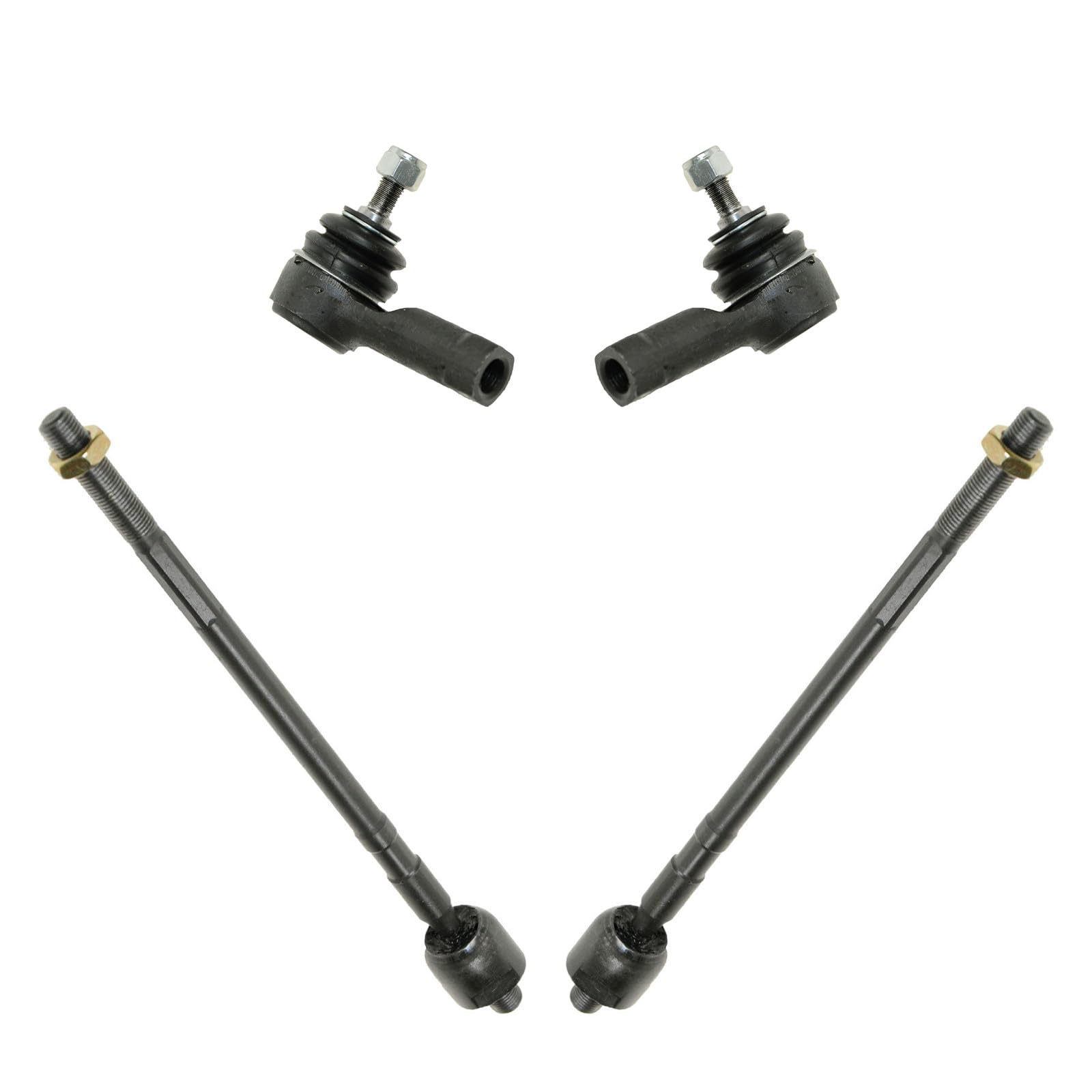 TRQ Front Inner and Outer Tie Rod Set 4 Piece Compatible with 2003-2006 Mitsubishi Outlander Image