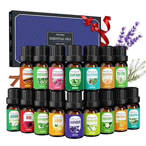 Diffuser with Essential Oils Included, 500ml Aromatherapy Diffuser with Essential Oil Set 6x10mL, Super Quiet Essential…