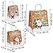Supla 14 Pcs Kraft Christmas Gift Bags Gift Wrapping Paper Bags Kraft Natural Bags Festive Bags with Handles 3 Size 14 Christmas Adorable Snowman Reindeer Santa Owl Prints for Holiday Season Party