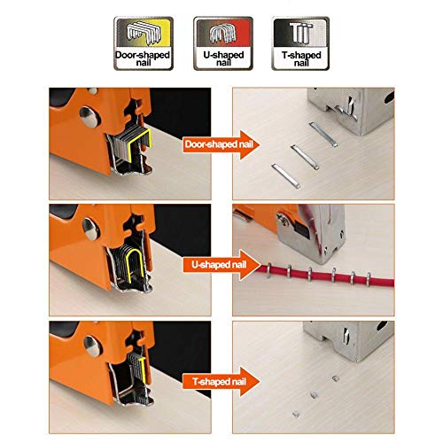 Asixx Manual Staple Gun, Hand Operated Nailer Nailing Tool for Decorating Furniture, Flooring, Wall, Windows and Doors, Advertising, Woodworking, etc.