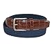 CTM Men's Elastic Braided Golf Belt with Croco Print End Tabs